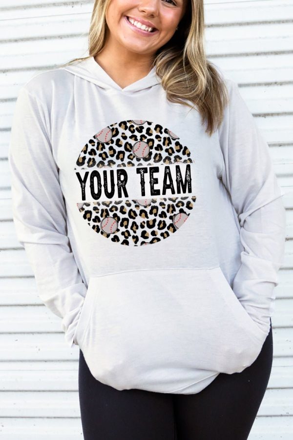 Leopard Baseball Circle Your Team Adult Soft-Tek Blend Long Sleeve Hoodie For Sale