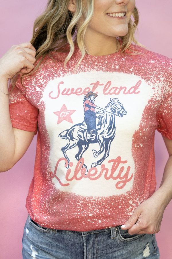 Bleached Land Of Liberty Softstyle Adult T-Shirt on Sale - Image 4