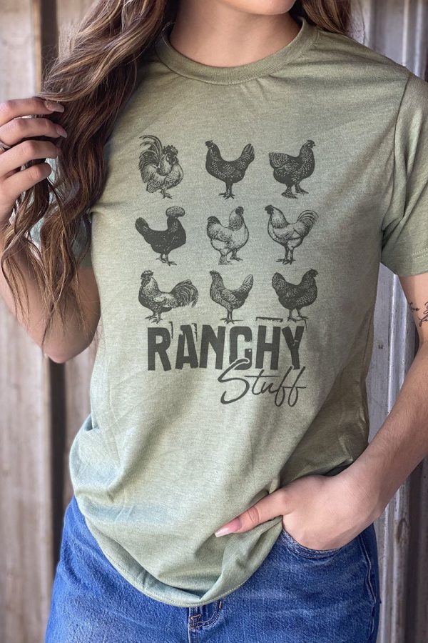 Ranchy Chicken Stuff Unisex Poly-Rich Blend Tee Hot on Sale