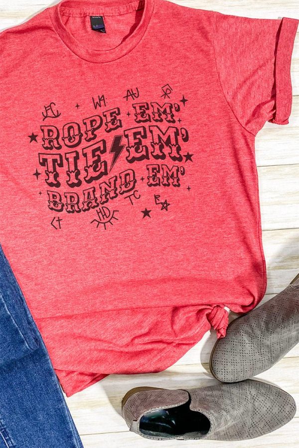 Rope Em  Tie Em  Brand Em  Unisex Poly-Rich Blend Tee Online Hot Sale
