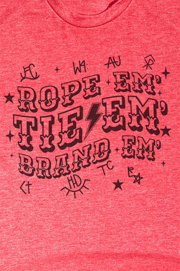 Rope Em  Tie Em  Brand Em  Unisex Poly-Rich Blend Tee Online Hot Sale - Image 2