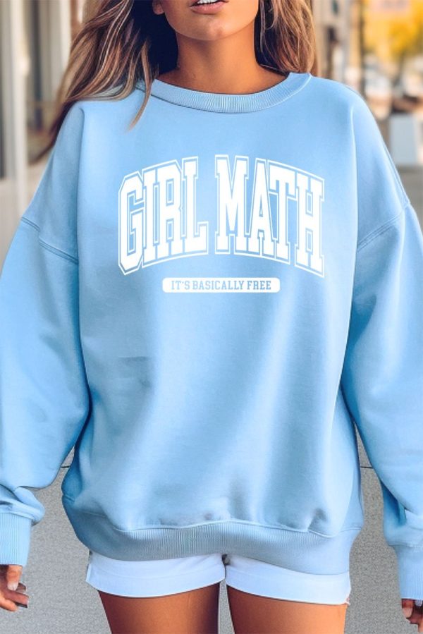 Girl Math Heavy-weight Crew Sweatshirt Hot on Sale