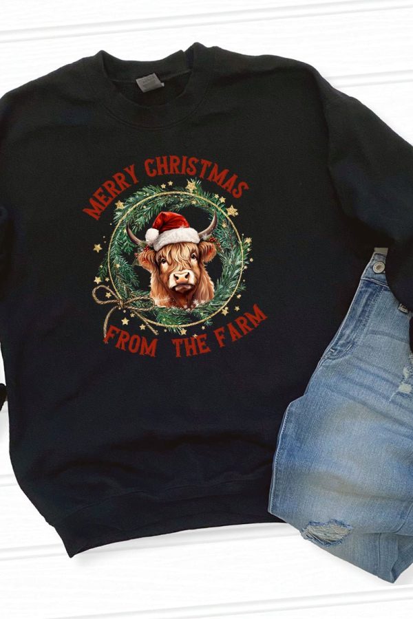 From The Farm Merry Christmas Unisex NuBlend Crew Sweatshirt For Cheap