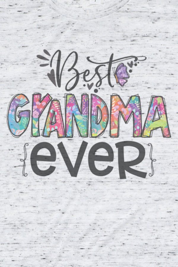 Floral Best Grandma Ever Unisex Short Sleeve Tee Supply - Image 2