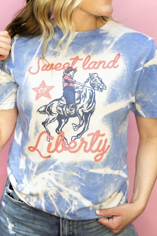 Bleached Land Of Liberty Softstyle Adult T-Shirt on Sale