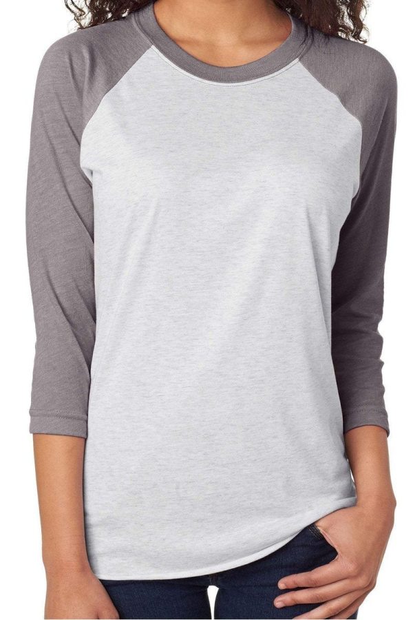 Come Let Us Adore Nativity Tri-Blend Unisex 3 4 Raglan Sale - Image 3