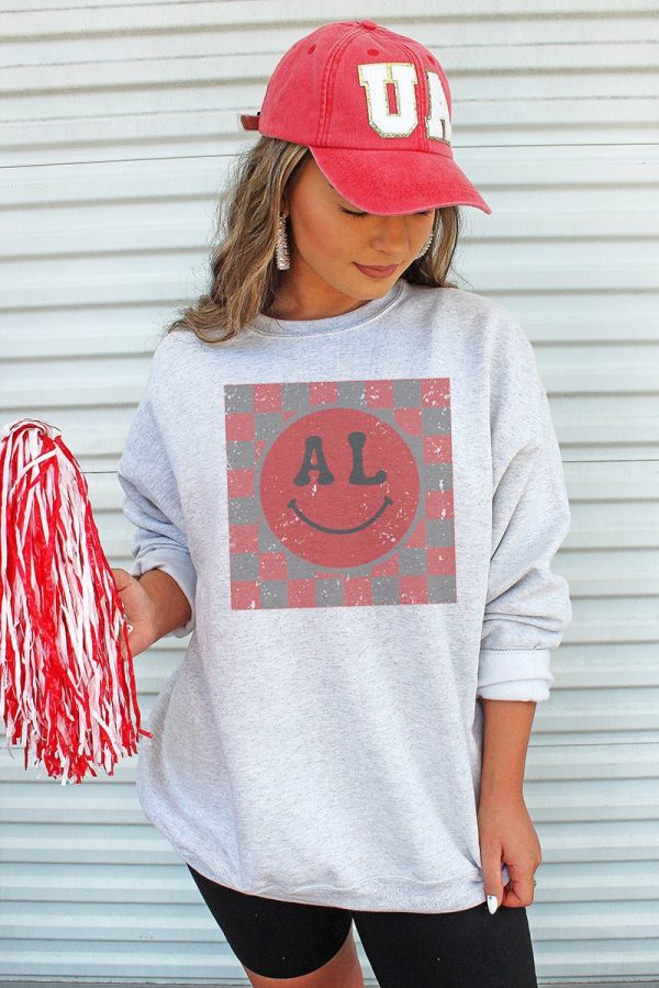 Checkerboard Happy AL Unisex NuBlend Crew Sweatshirt Online Sale