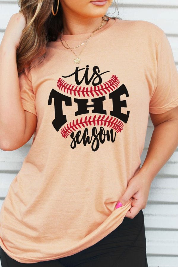 Tis The Season Baseball Black and Red Unisex Blend Tee For Sale