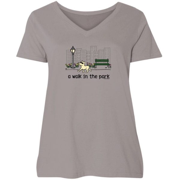 A Walk in the Park - Ladies Curvy V-Neck Tee Online