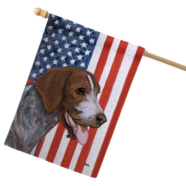 German Shorthaired Pointer Americana House Flag Discount - Image 2