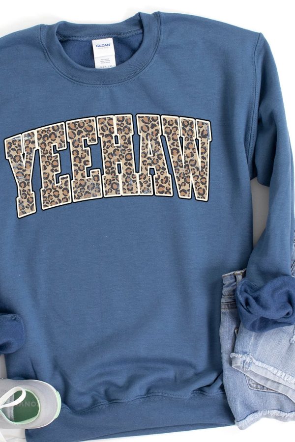 Arched Yeehaw Leopard Heavy-weight Crew Sweatshirt For Discount