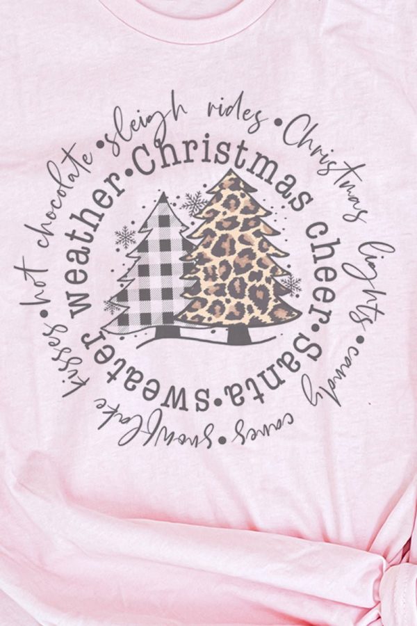Circle Trees Christmas Cheer Tri-Blend Short Sleeve Tee For Sale - Image 2