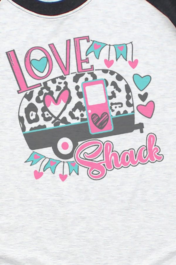 Camper Love Shack Tri-Blend Unisex 3 4 Raglan Sale - Image 2