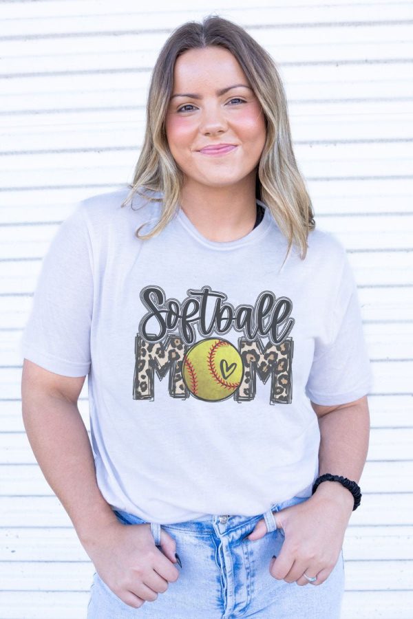 Leopard Softball Mom Adult Soft-Tek Blend T-Shirt For Cheap