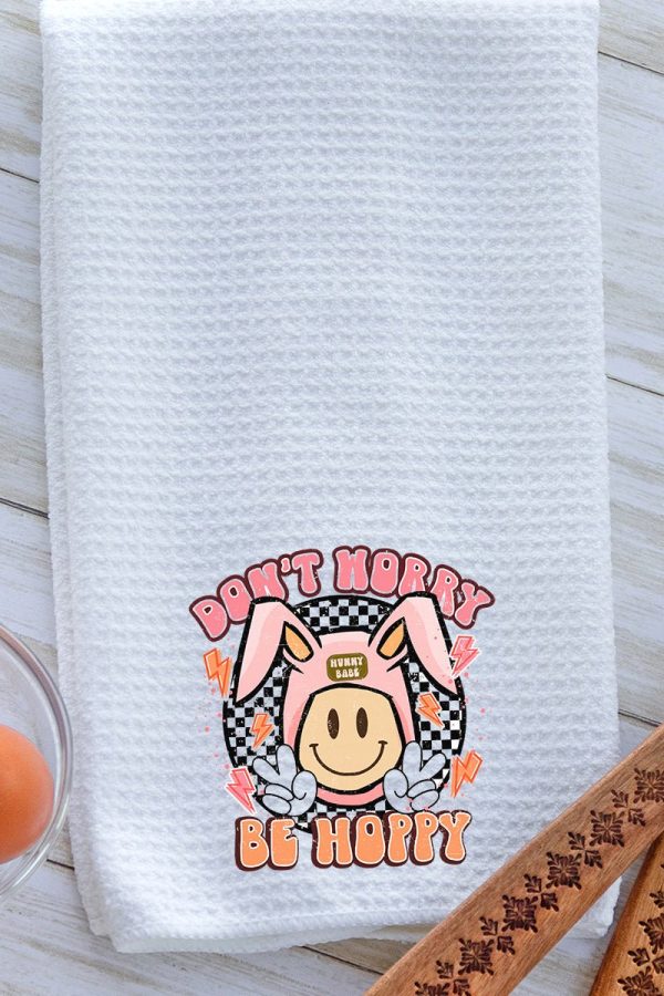 Don t Worry Be Hoppy Easter Waffle Kitchen Towel Supply
