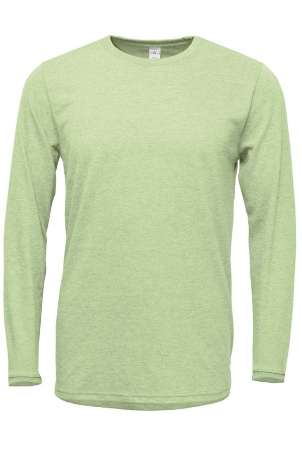 Watercolor He Lives Adult Soft-Tek Blend Long Sleeve Tee Supply - Image 4