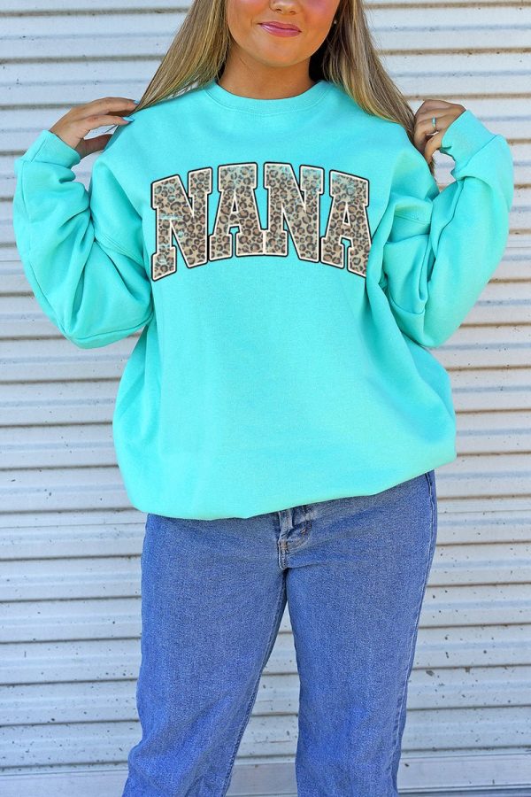 Arched Nana Leopard Unisex NuBlend Crew Sweatshirt Discount