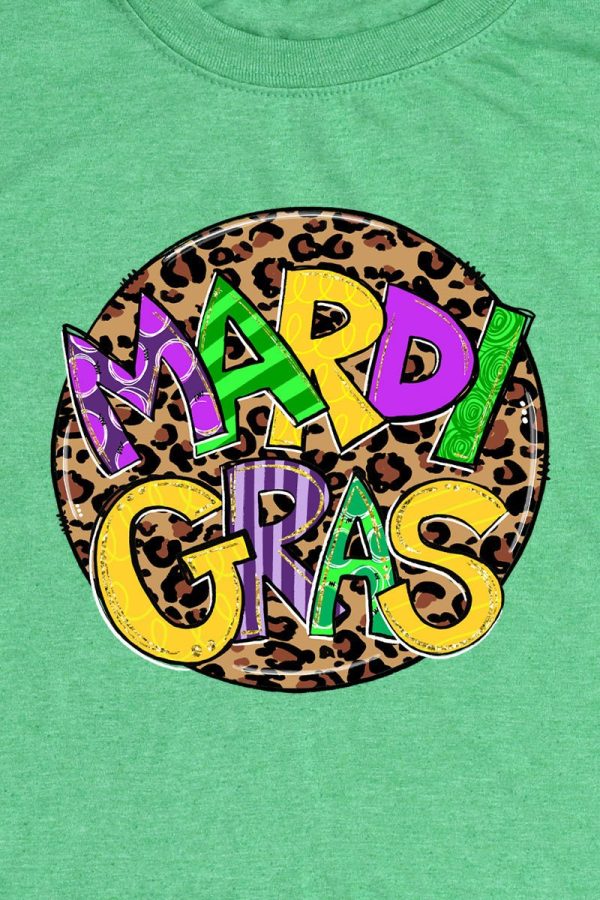 Doodle Leopard Mardi Gras Softstyle Adult T-Shirt Supply - Image 2