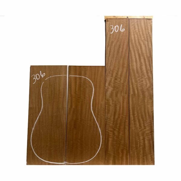 Flame Sapele Dreadnought Guitar Back and Side Set #306 Online