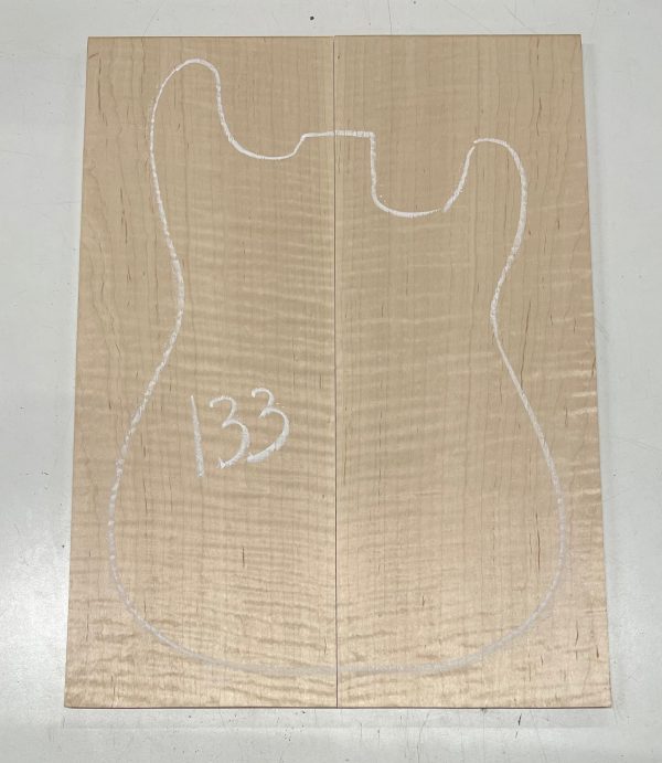 Flame Hard Maple Bookmatched Guitar Drop Top Set - 20  x 7-3 8  x 3 8  #133 Online now - Image 3