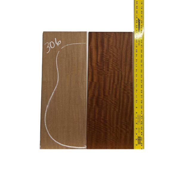 Flame Sapele Dreadnought Guitar Back and Side Set #306 Online - Image 3
