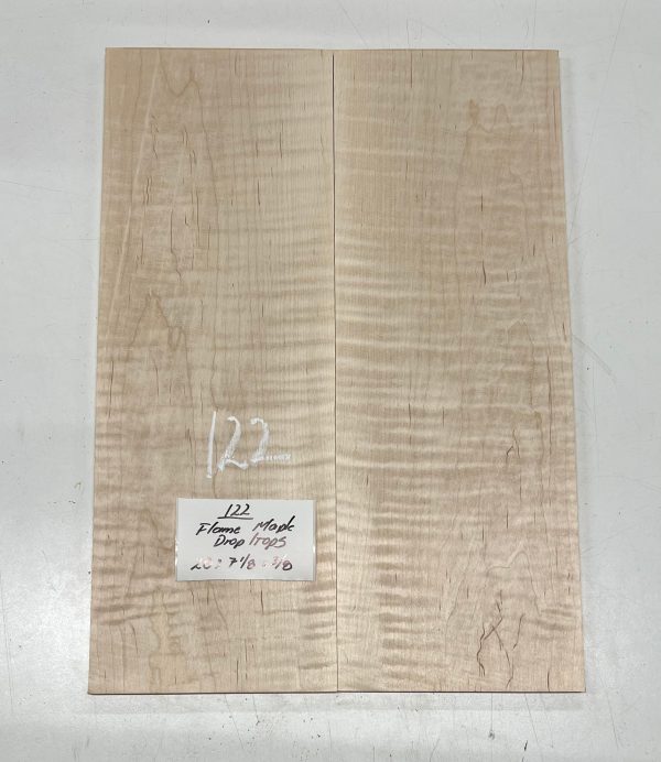 Flame Hard Maple Bookmatched Guitar Drop Top Set - 20  x 7-1 8  x 3 8  #122 Discount