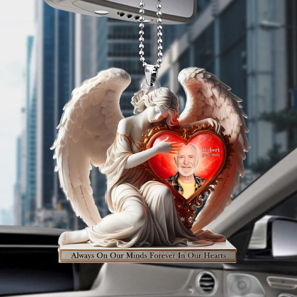 Custom Photo Gifts For Heaven Memorial Car Ornament, On Angels Wings 02tgti040225 Sale - Image 3