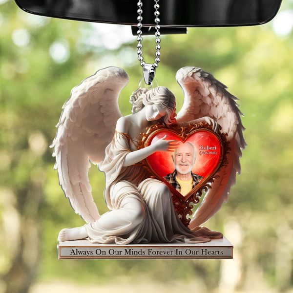 Custom Photo Gifts For Heaven Memorial Car Ornament, On Angels Wings 02tgti040225 Sale